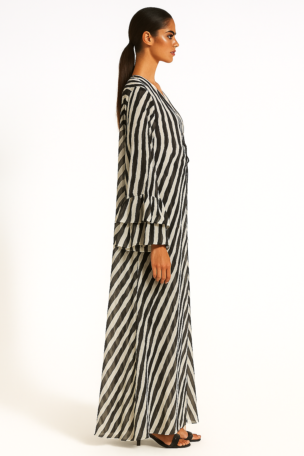 Zaraaya Zebra Chiffon Abaya