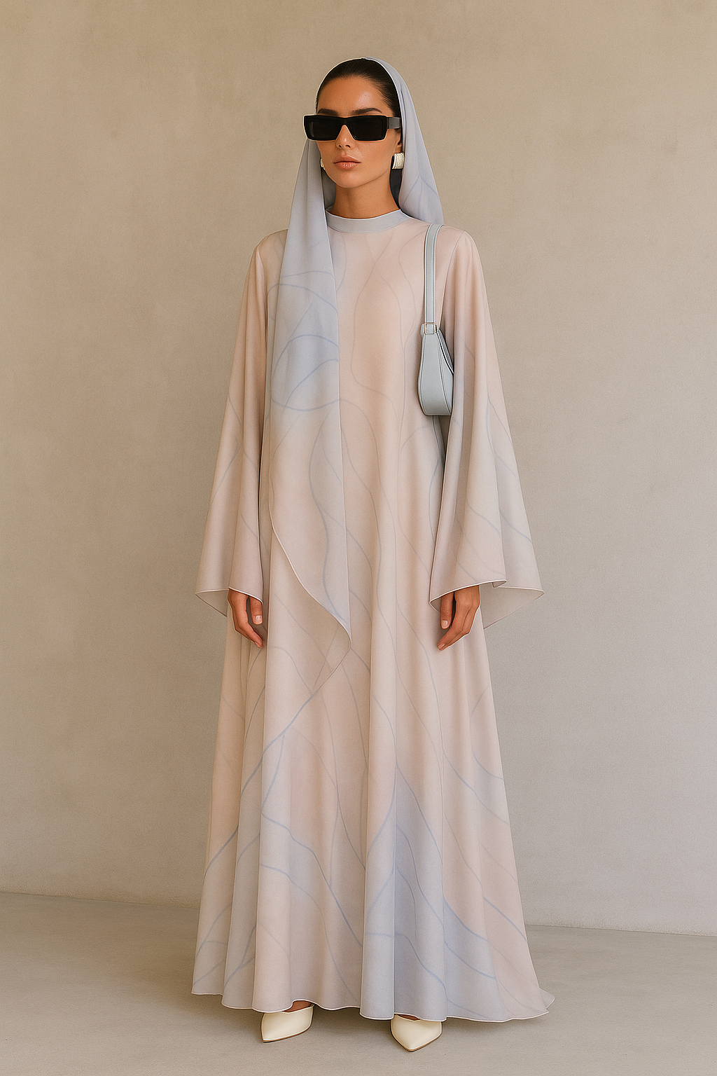 Azure Drift Abaya Set